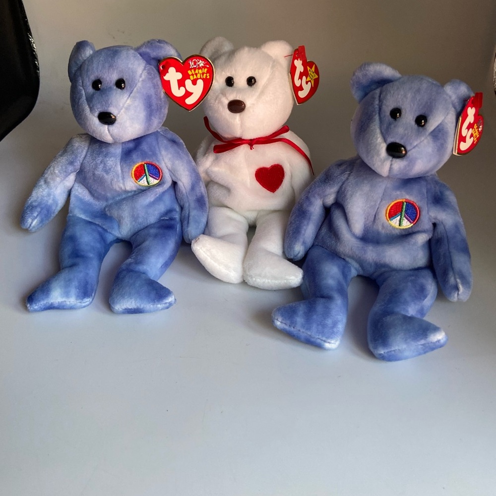 Three Ty Beanie Baby Bears